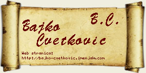Bajko Cvetković vizit kartica